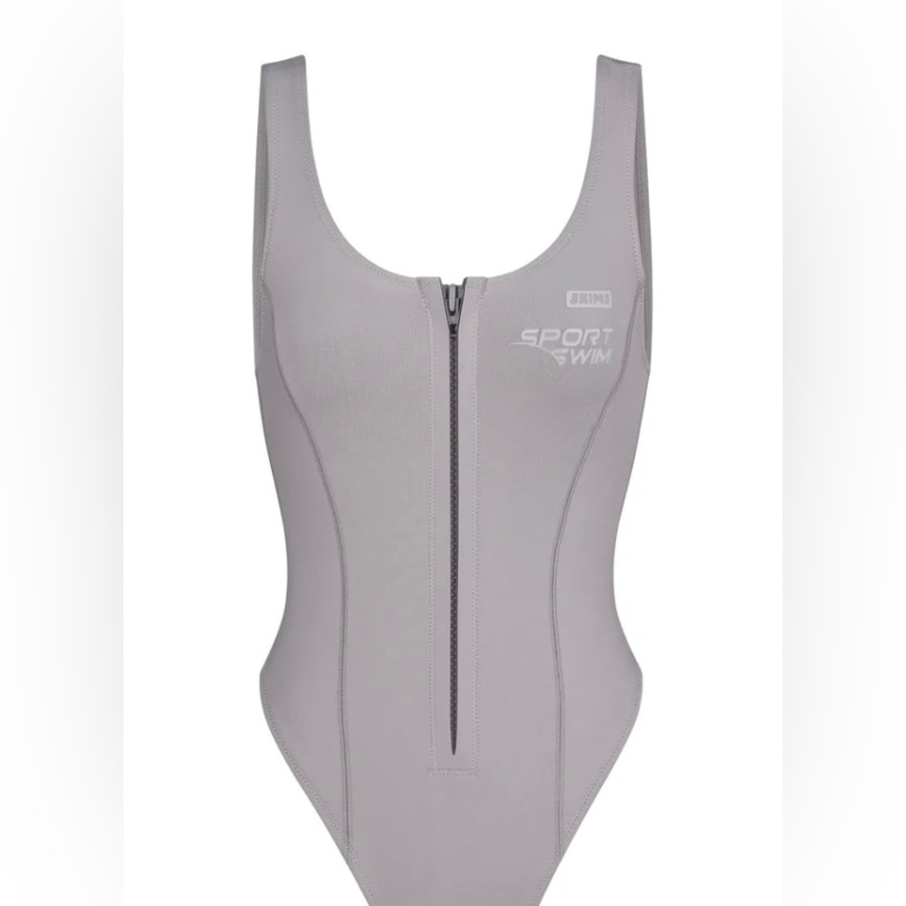 SKIMS SPORT SWIM SCOOP NECK ONE PIECE Chrome color